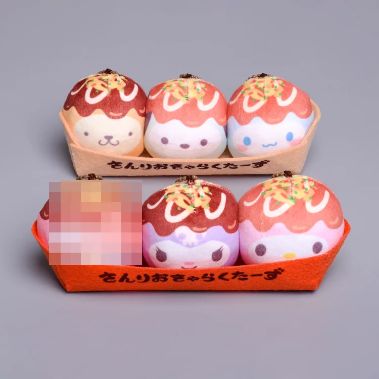 

Мультяшные кавайные пельмени Kuromi, осьминог, грима «Моя Мелодия», Набор Пищевых мячей, мягкая набивная плюшевая кукла, игрушка для девочек, рождественский подарок