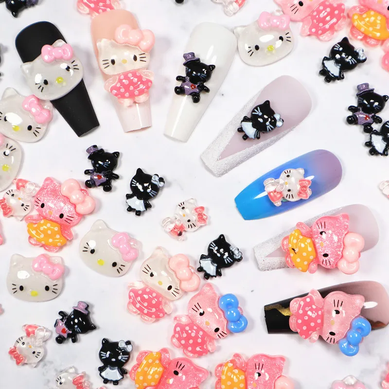 

30Pcs/set Sanrio Hello Kitty Cute Cartoon Nail Patch Decoration Bright Anime Girls Toys Gift
