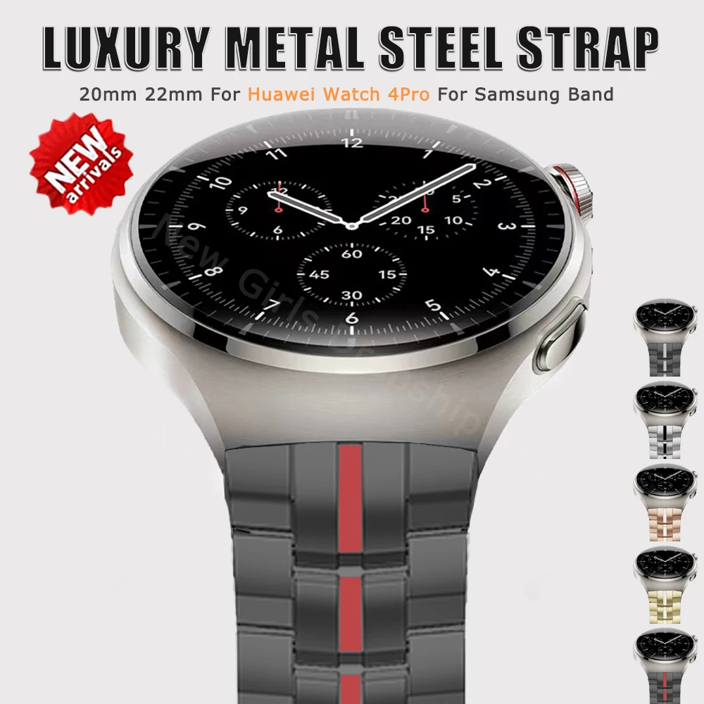 

22mm Luxry Stainless Steel Strap for Huawei 4/4pro 3/3pro GT3 GT2 46mm Ultimate Quick Release Band for Amazfit Falcon GTR 4 3 2