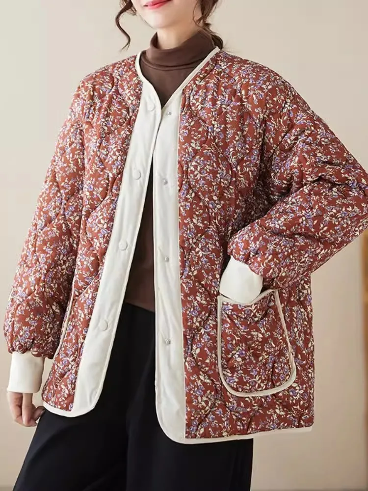 Женская стеганая парка с рукавом реглан винтажная куртка большого размера