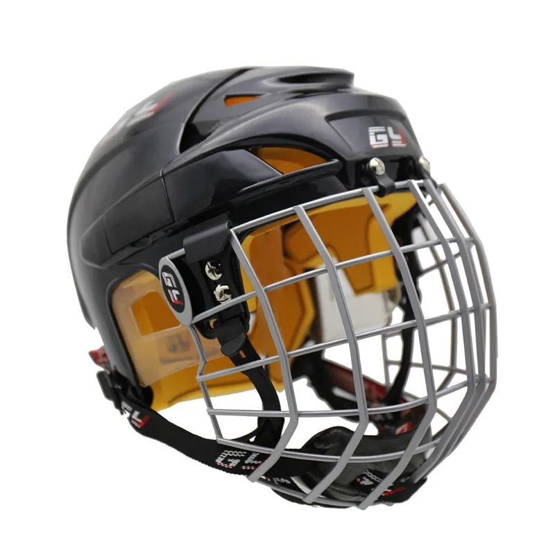 

Adults Ice Hockey Helmet Full Face Safety Protective Equipment PP Shell Durable Hockey Helmet Combo Breathable Sport Helmet