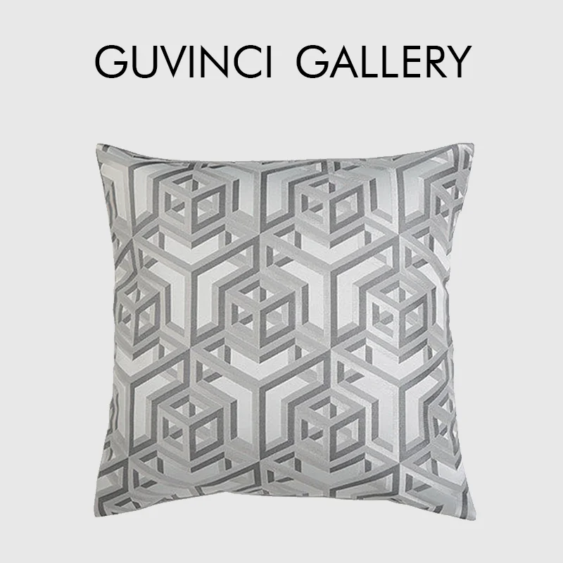 

GUVINCI GALLERY ультра Современная Коллекция Наволочки Синие Серые 3D геометрические узоры жаккардовые диванные подушки для дивана балкона