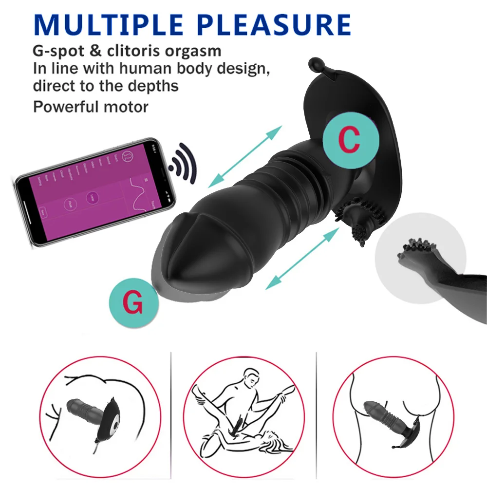 Фаллоимитатор с поддержкой Bluetooth вибратор большая Анальная пробка Анальный