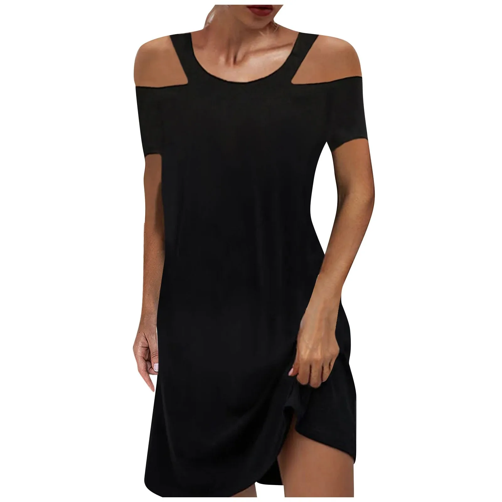 

Robe S-2xl Casual Elegant Dress Solid Short Sleeve Sundress Off Shoulder Dress Women's Sexy Fashion Vintage Strapless Dresses