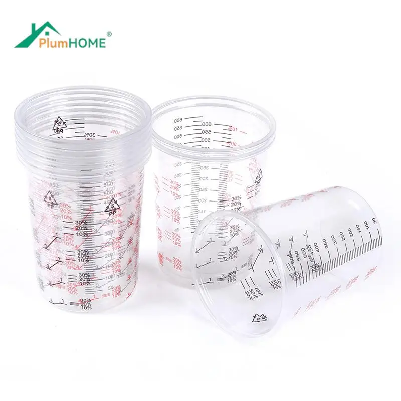 

Wholesale 10pcs Paint Mixing Calibrated Cup Plastic Paint Mixing Cups 600ml Mixing Pots For Accurate Mixing of Paint and Liquids