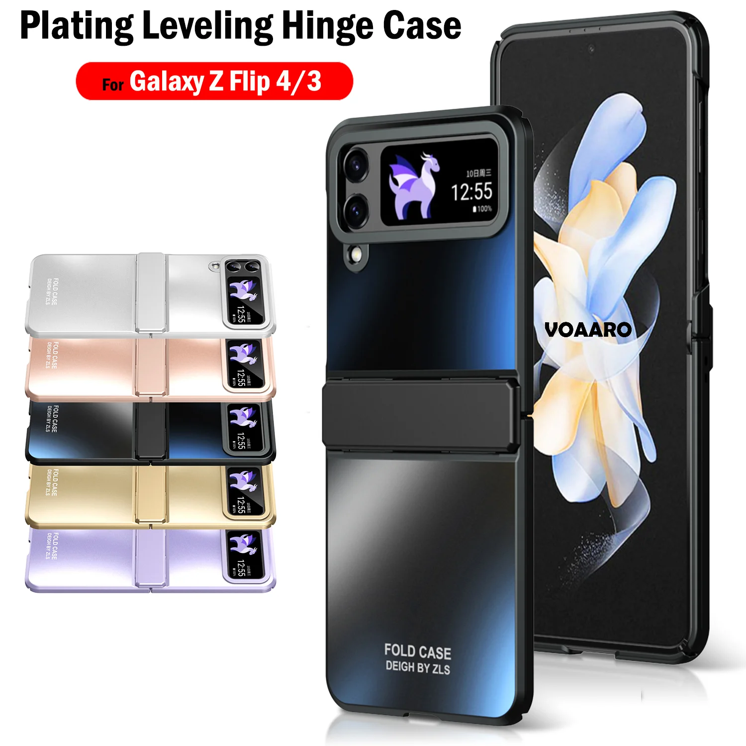 

Luxury Funda for Samsung Galaxy Z Flip 4 3 Case Plating Leveling Hinge Full Protection Cover for Samsung Z Flip 4 5G Hinge Case