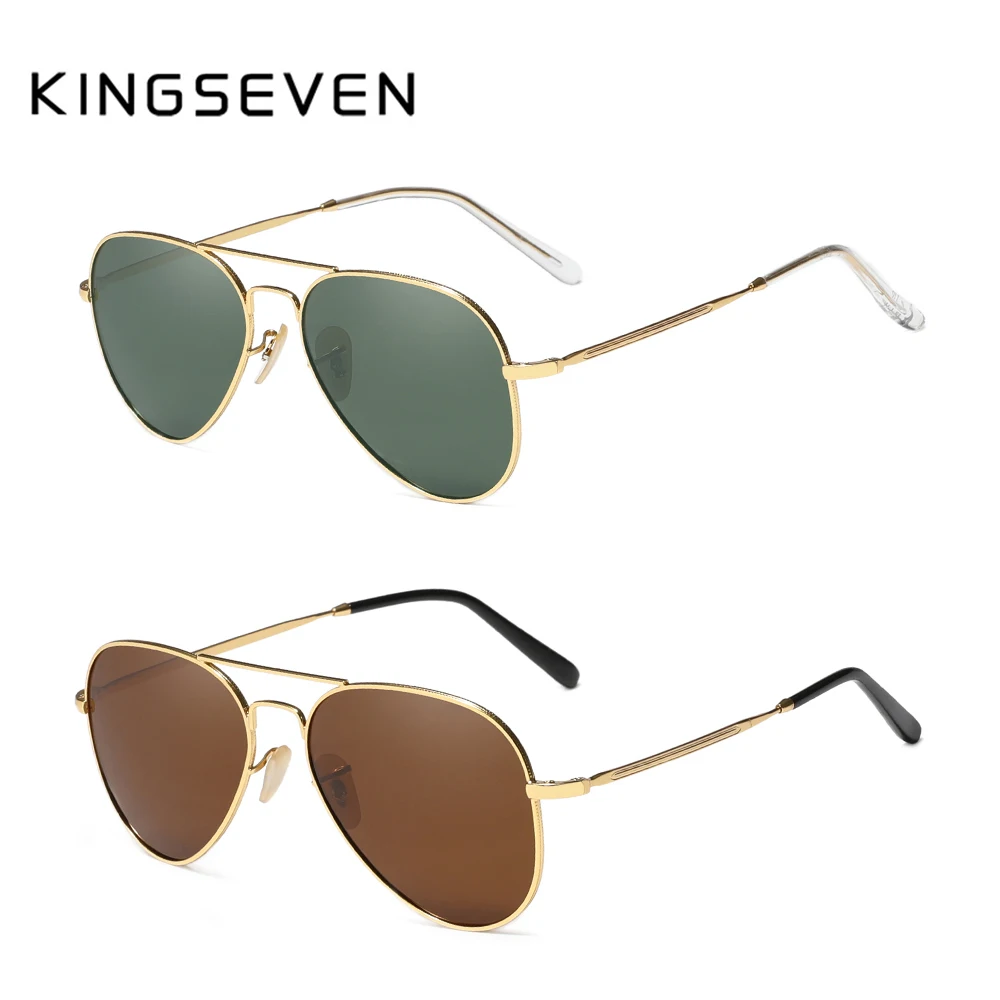 Мужские солнцезащ. Очки-авиаторы KINGSEVEN черно-серые солнцезащитные очки-авиаторы