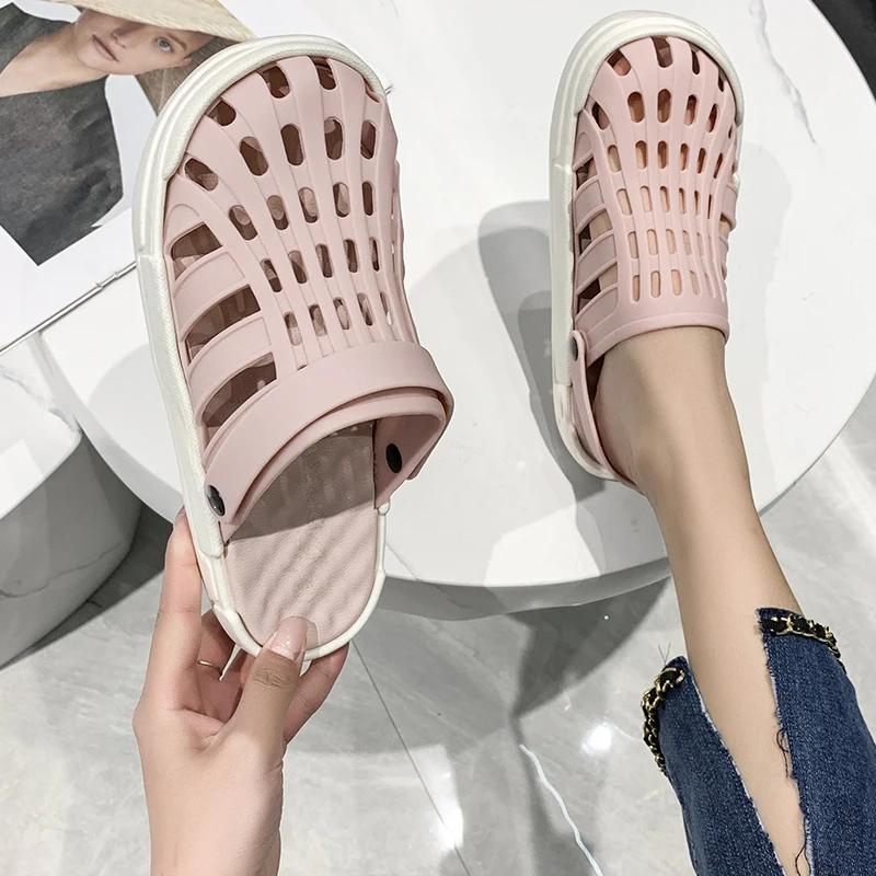 

Сланцы Fretwork женские резиновые, пляжная обувь на низком каблуке, модные роскошные скандалы на плоской подошве, из искусственной кожи, лето