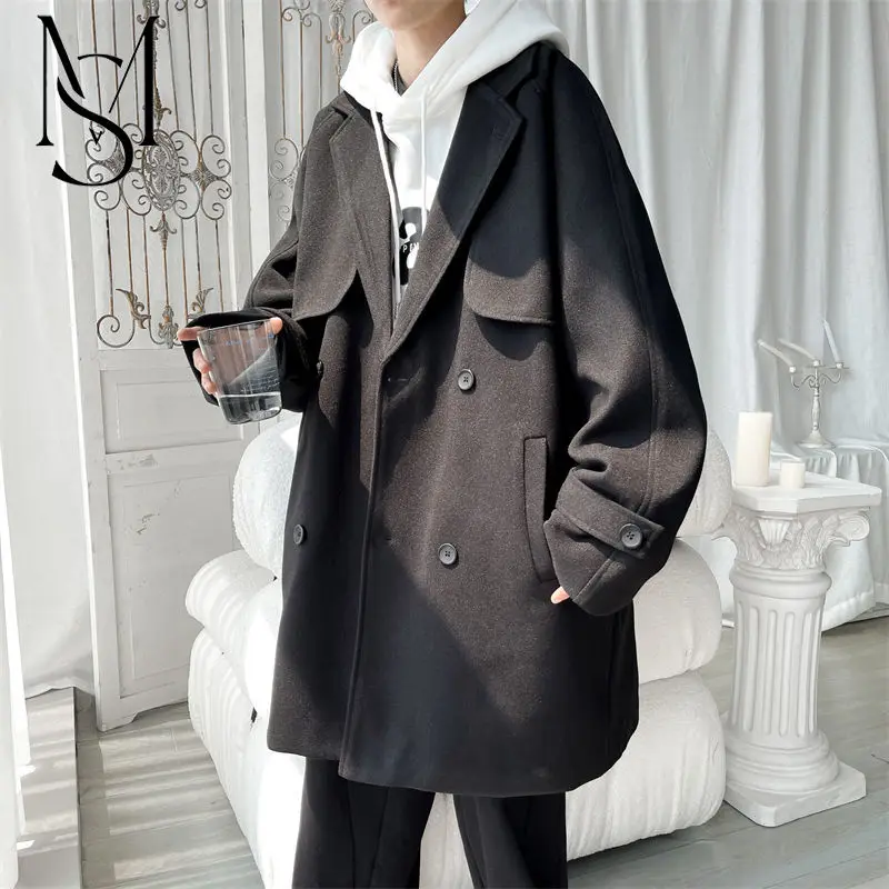 

Мужская трендовая ветровка MS, пальто средней длины, большая Мужская ветровка высокого качества, Осень-зима 2022, мужская одежда