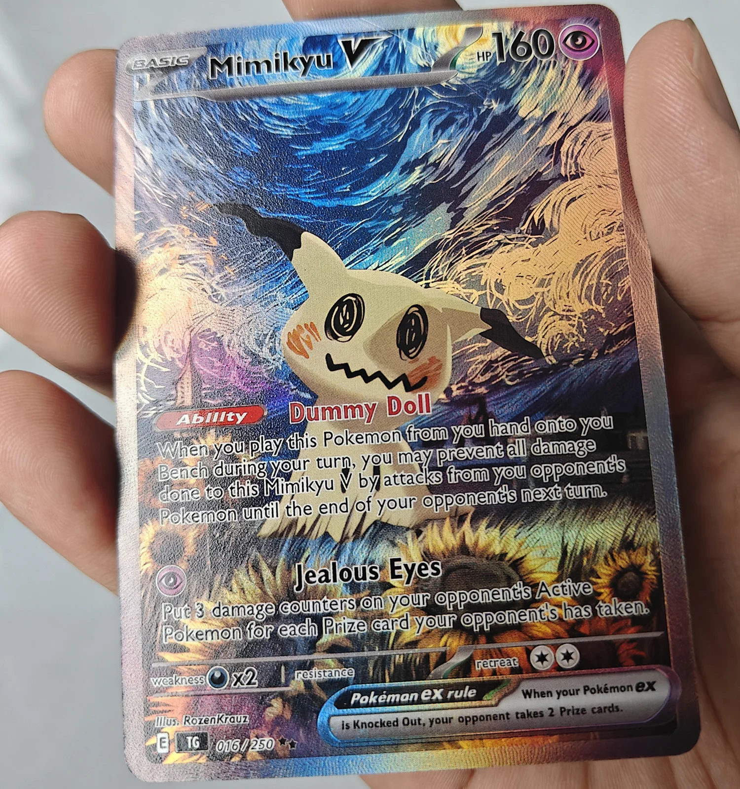 Фото Коллекционная карта для игры в TCG: DIY Proxy Pokemon Card & Van Gogh The Starry Night Mimikyu (на английском языке) №2