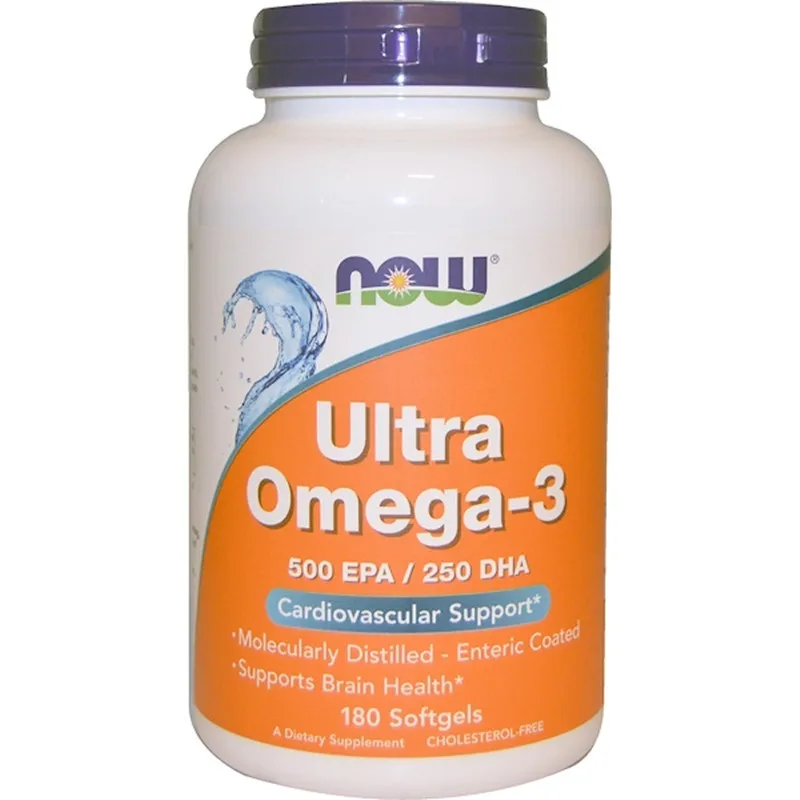 

Now Foods Ultra Omega-3 Fish Oils EPA DHA Fatty Acids Cardiovascular Support Brain Health 180 Softgels FREE SHIPPING