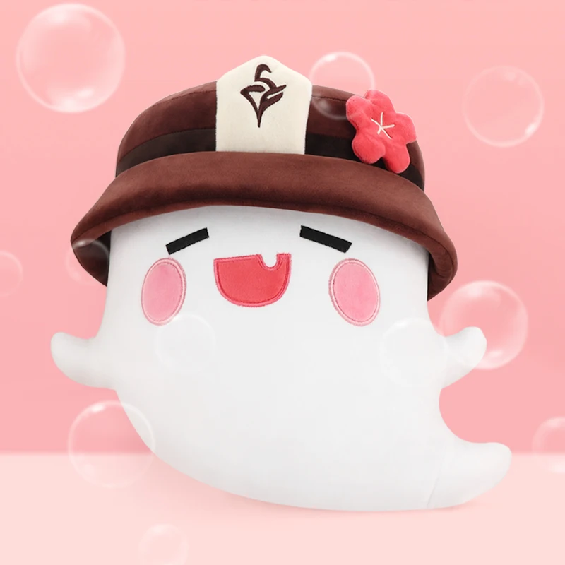 27cm Genshin Impact Hu Tao Ghost Hat Plushie Toy Game Character Stuffed Doll Soft Sleeping Pillow Fans Collection for Kids Gift