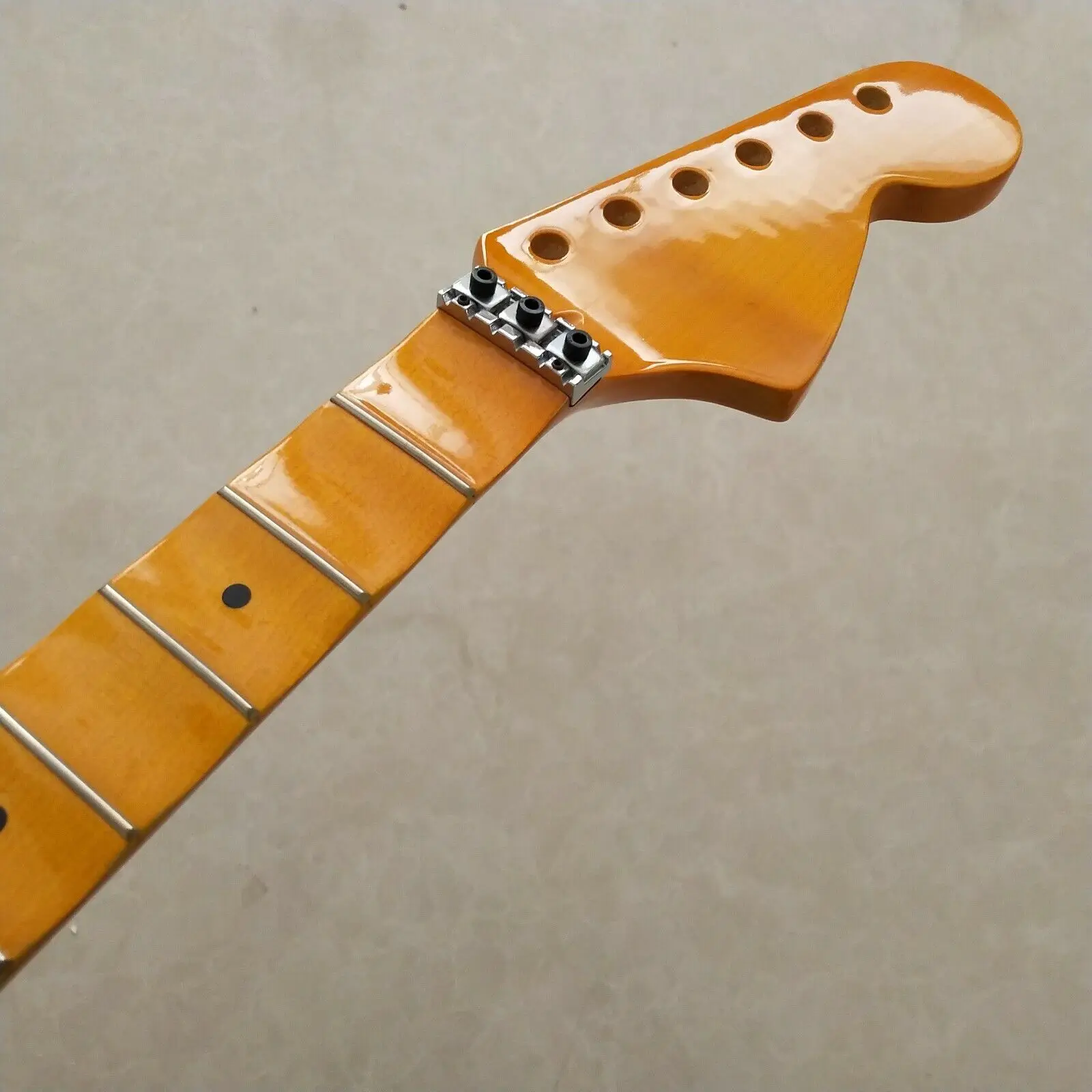 Gloss Big head Guitar neck 22 Fret Full scalloped Maple Fretboard Locking nut