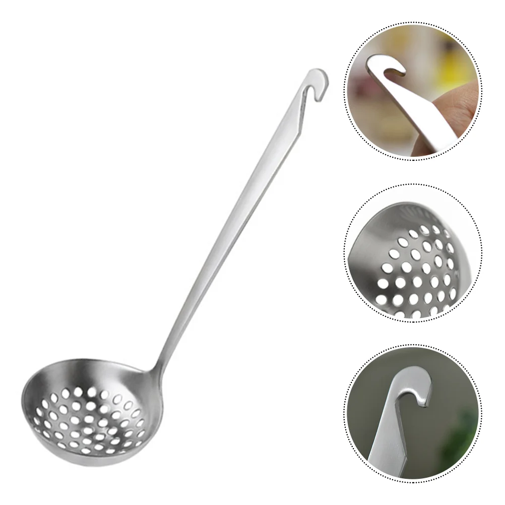 

Ladle Spoon Skimmer Strainer Soup Oil Cooking Colander Slotted Serving Metal Frying Steel Stainless Filters Kitchen Grease Sauce