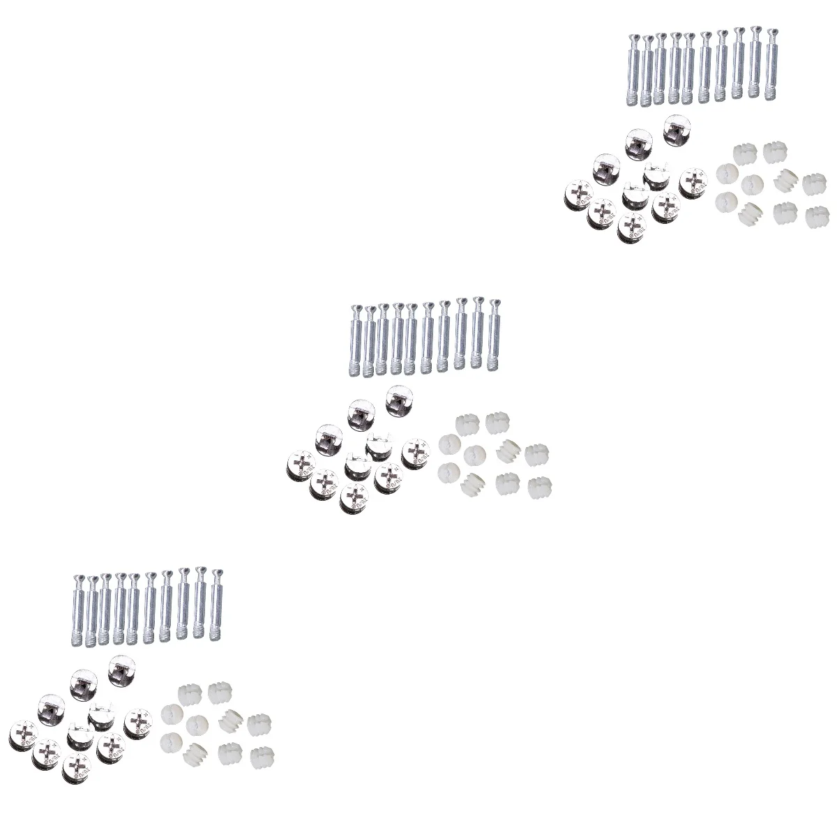 

30 Sets Furniture Connectors Practical Steady Pre-Inserted Nuts Dowels for Furniture Cupboard