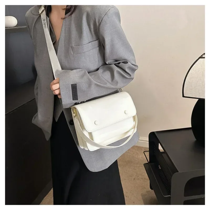 Новая модная женская сумка через плечо классическая простая однотонная