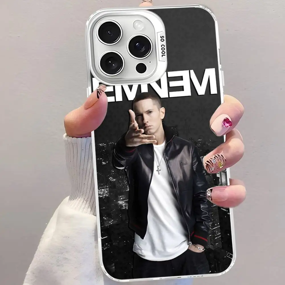Фото Чехол для телефона Super Rapper Eminem, цвет серебристый, для iPhone 17 16 15 14 13 12 11 Pro Max Plus №2