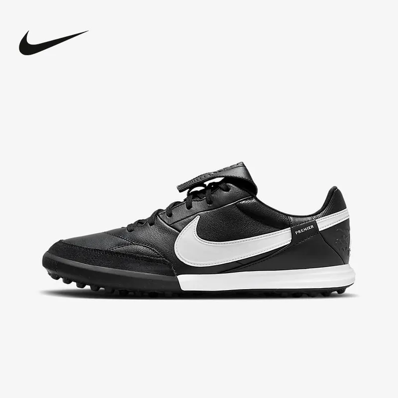 Фото Футбольные бутсы Nike HM0283-001 для мужчин, черно-белые, кожаные, с откидным язычком, резиновая подошва, превосходящие аналогичные модели для тренировок №2