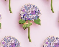 hydrangea enamel pin floral pin flower pin plant pin botanical art unique gift friendship gift gifts for her brooch pin