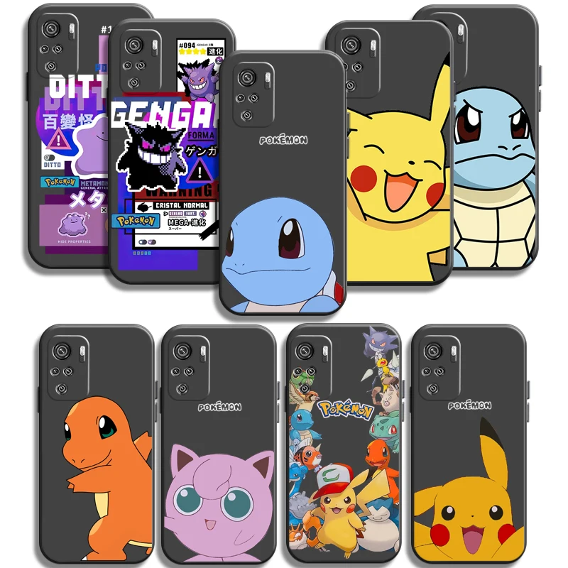 

Pikachu Pokemon Phone Cases For Xiaomi Redmi 10 Note 10 10 Pro 10S Redmi Note 10 5G Funda Soft TPU Carcasa Back Cover