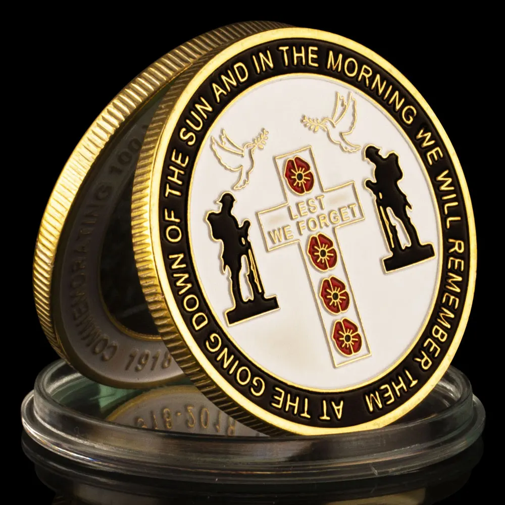 

Commemorating 100 Year From The End of World War I Collectible Silver Gold Plated Souvenir Coin Collection Commemorative Coin