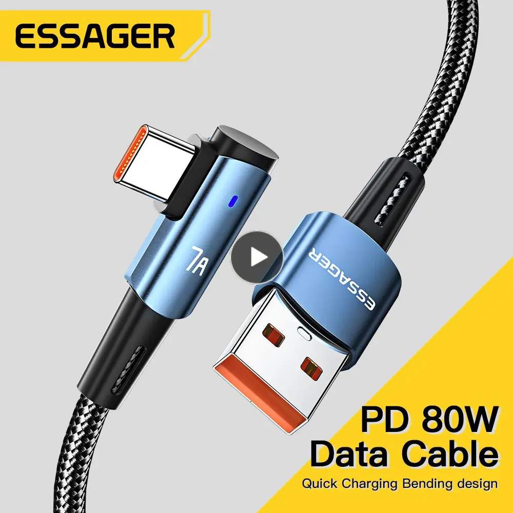 

Usb Mobile Elbow Design Type C Cable Angled 480mbps Data Transmission Fast Charing Cord Fast Charging Charger Data Wire 7a 100w