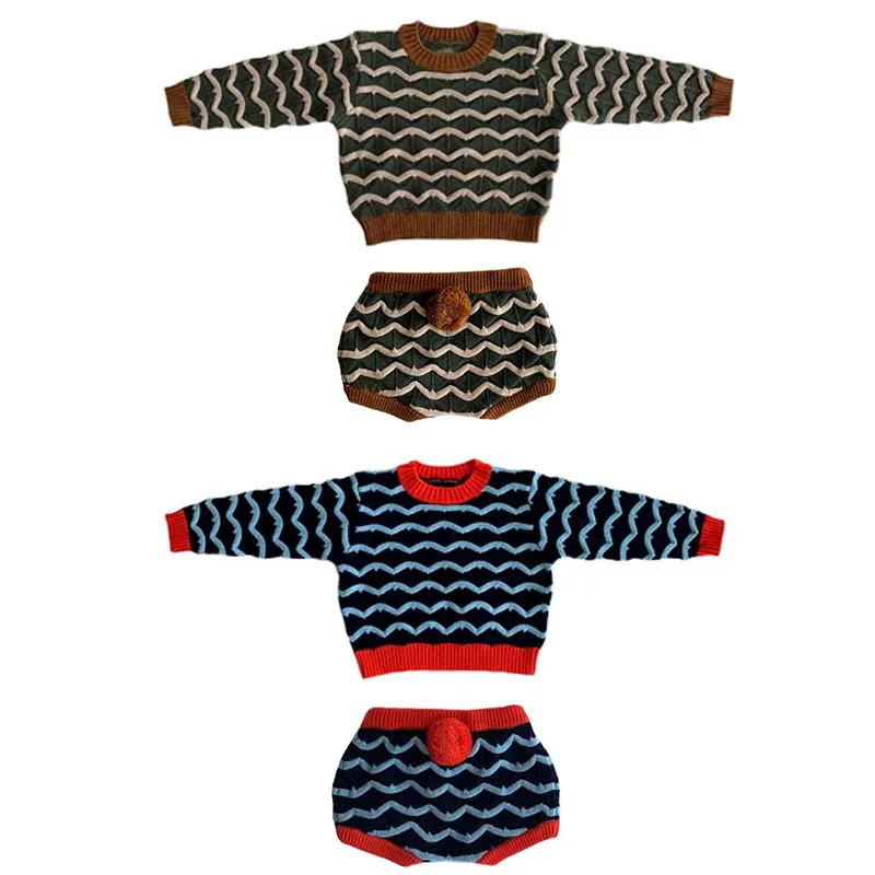 

EnkeliBB Lovely Bunny Baby Winter Sweaters and Bloomers Sets Cute Kids Girl Clothes Outfits