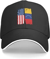 usa venezuela flag unisex dad hat adjustable trucker hat casual baseball cap