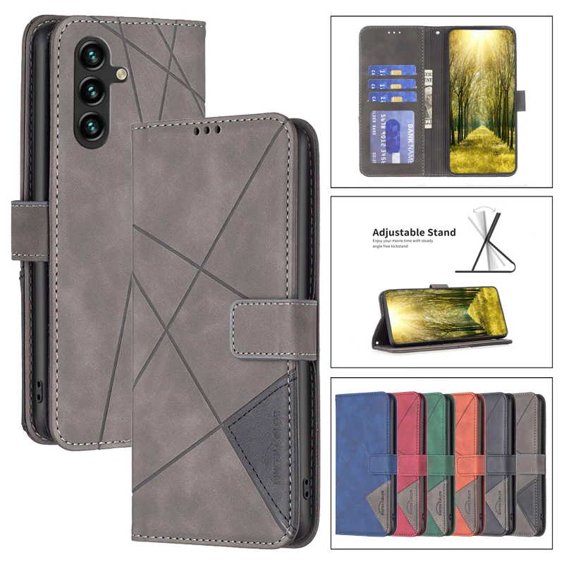 

Case on For Samsung Galaxy A24 A04E Cover For Samsung M04 F04 A14 A04 4G A04S A 24 A34 A54 5G A145 Flip Leather Wallet Cover