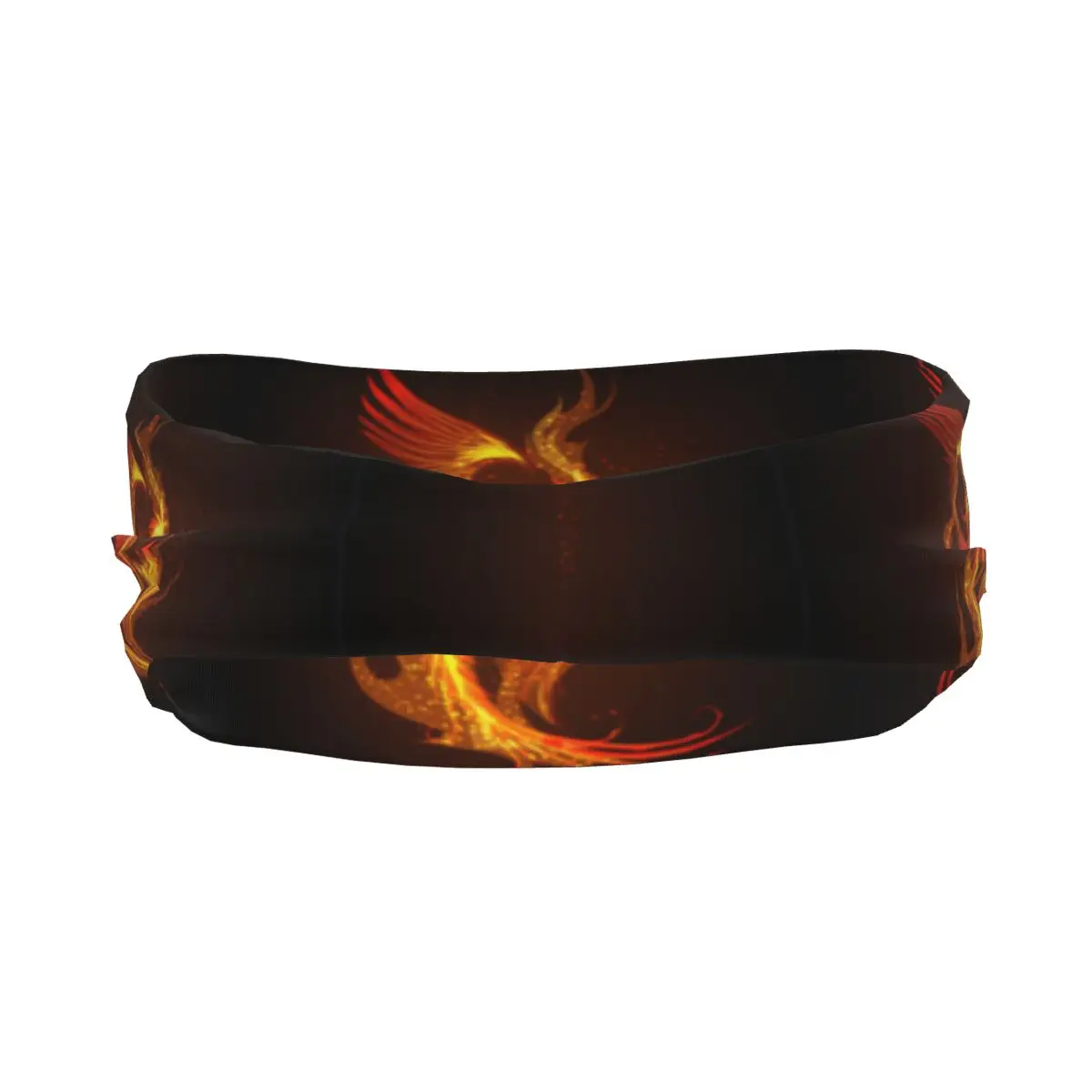 Повязка на голову с рисунком птицы Феникса поднимающейся из золы эластичная