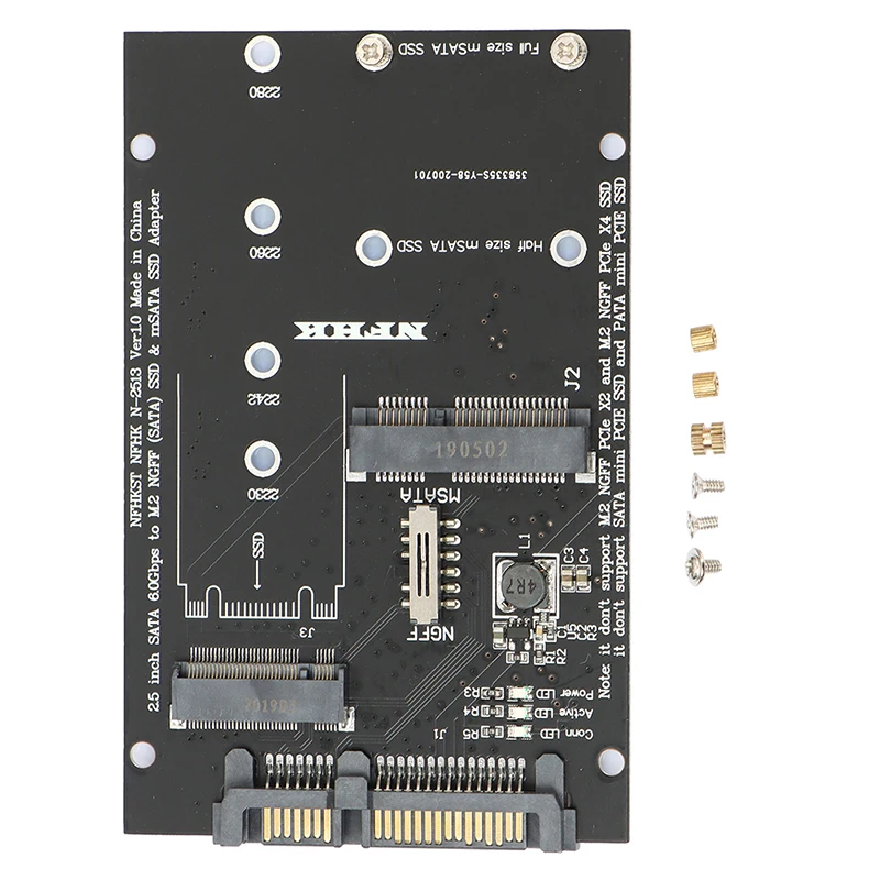 

Адаптер 2 NGFF MSATA SSD-SATA 3,0, карта преобразователя 2 в 1 для ПК и ноутбука