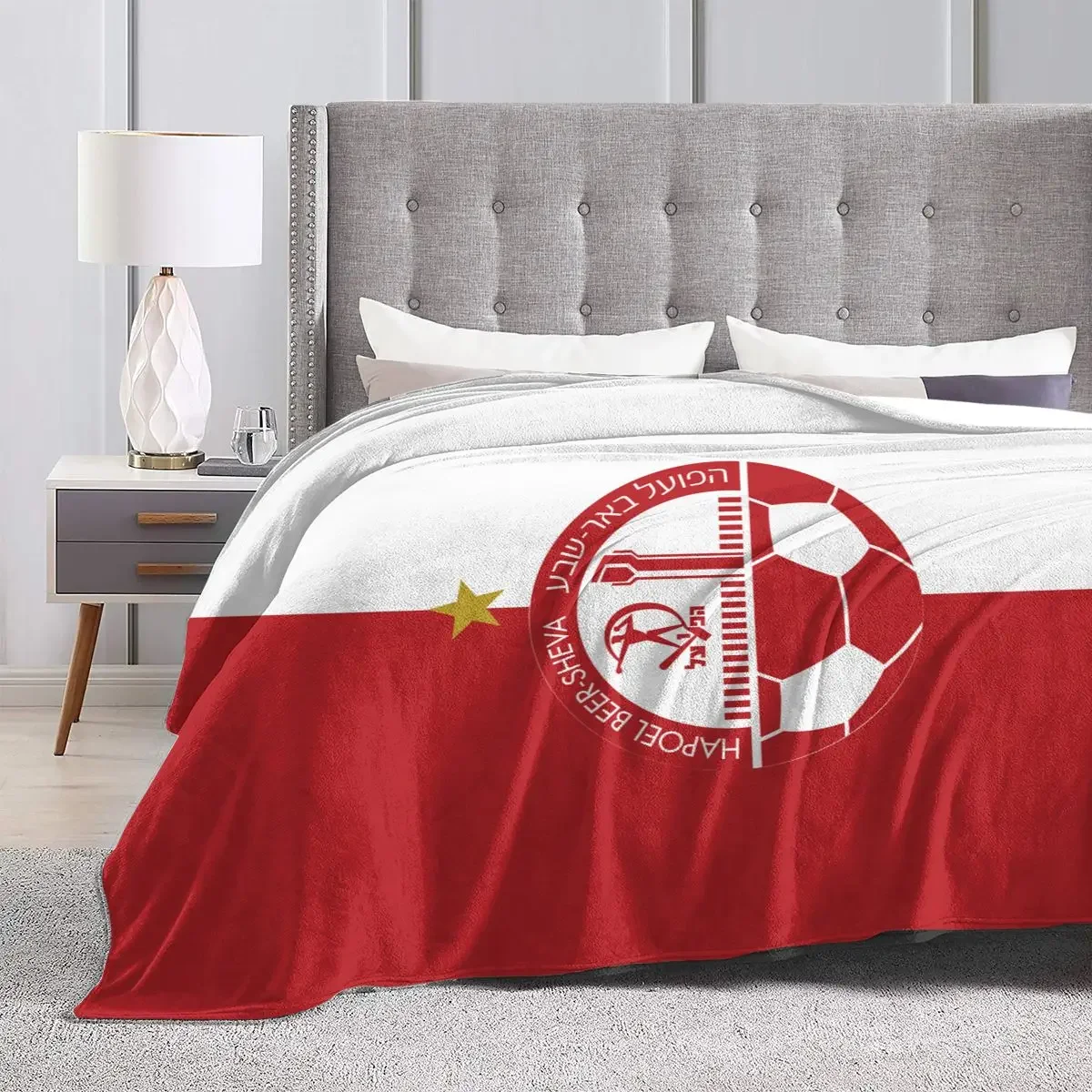 Всесезонное флисовое одеяло Hapoel Beer Sheva ультрамягкое фланелевое с цифровым