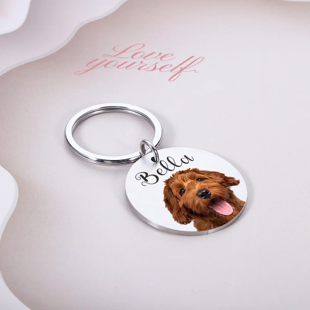 

Personalized Photo Pet Tag Dog Cat Name Number Anti-lost ID Collar Custom Pet Image Pet ID Tag for Puppy Kitten Accessories