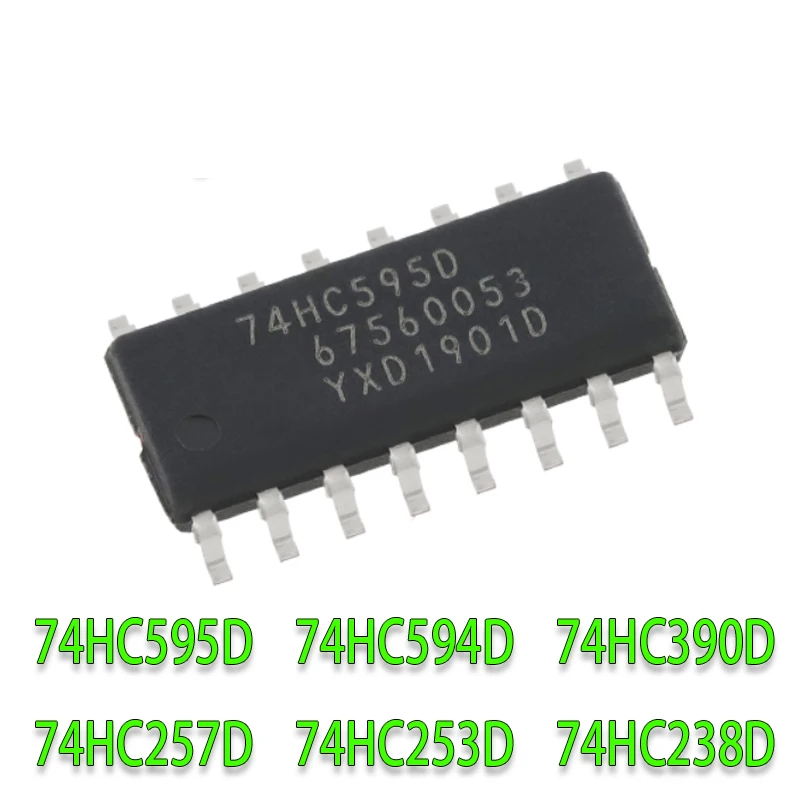 74HC595D SOP16 74HC595 SOP SN74HC595DR 74HC594D 74HC594 74HC390D 74HC390 74HC257D 74HC257 74HC253D 74HC253 74HC238D, 10 шт.