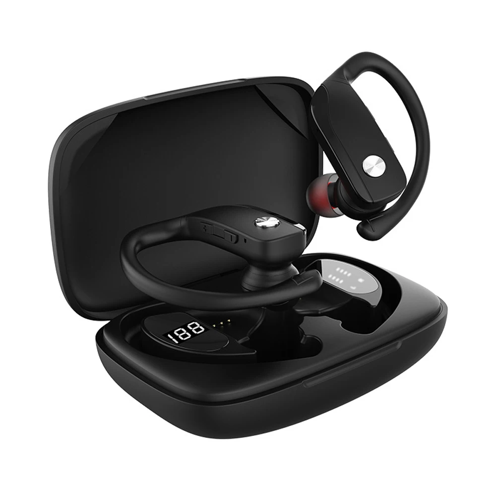 

TWS Bluetooth Earphones Charging Box Wireless Headphone 9D Stereo Ear Hook Sports Waterproof Earbuds Headsets with Microphone
