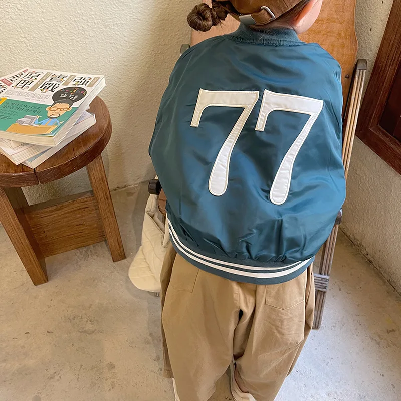 

Детская бейсбольная куртка, осень 2022, новая Корейская куртка с цифровой вышивкой для мальчиков и девочек