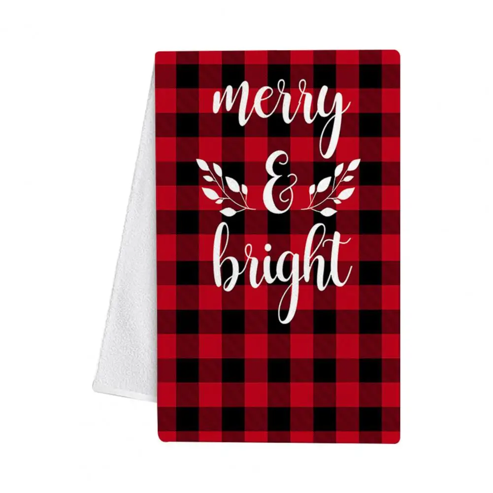 Quick-drying Fluffy Texture Merry Christmas Cute Snowman Truck Dishcloth Kitchen Towel Kitchen Cleaning