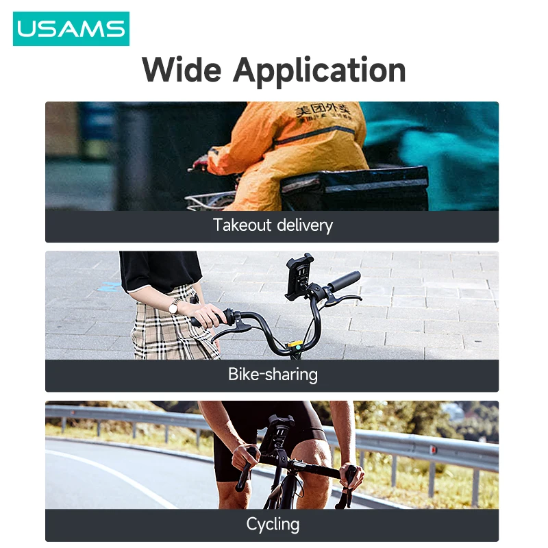 usams universal super clamp phone holder for bike motorcycle bicycle cycling shockproof phone clip for iphone 13 11 12 pro max free global shipping