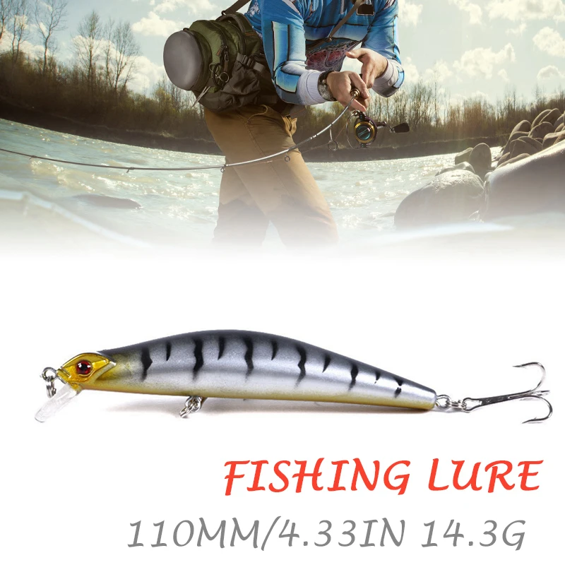 

fake lure 110mm 14.3g Sinking Action Bass Trout Amur pikc artificial bait Freshwater Saltwater Minnow fishing lure Fishing Gift