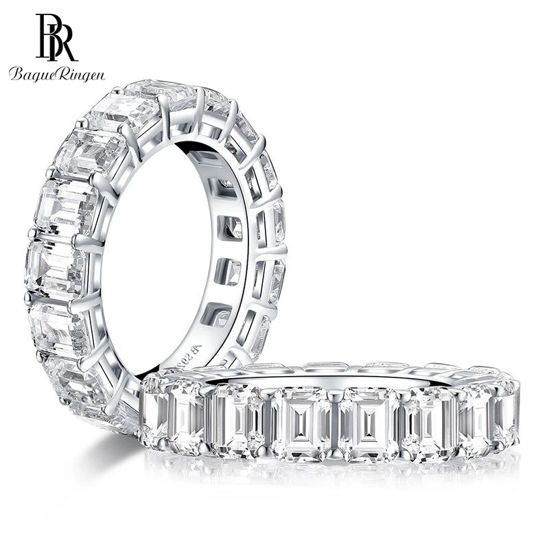 

Bague Ringen 925 Sterling Silver SONA Diamond Rings For Women White 4*5mm Gemstone Wedding Anniversary Jewelry Female Gifts