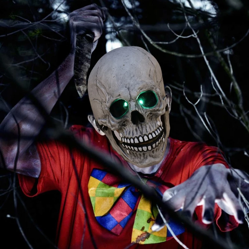 

Маска на Хэллоуин с подвижными челюстями, маска с черепом, Женская страшная маска, декор для вечевечерние, шлем с черепом