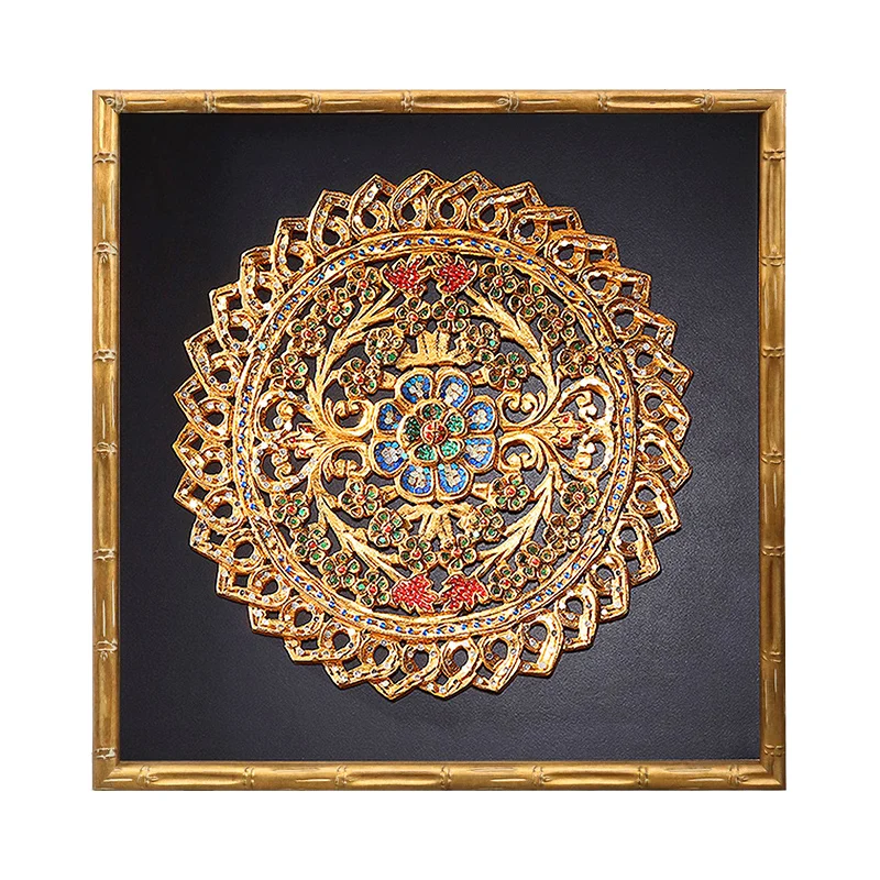 Юго-Восточная Азия стиль вход декоративная живопись резьба по дереву гостиная