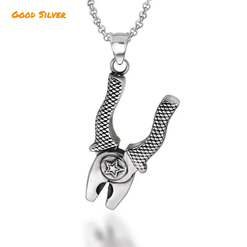 Стальные прецизионные резные плоскогубцы с пентаграммой мужской кулон в стиле