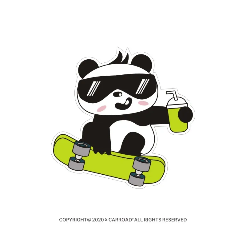 

Skate Panda Reflective Car Stickers PVC Vinyl Waterproof Film Decal For Automobile Motorcycle Bicycle Helmet And Laptop Suitcase
