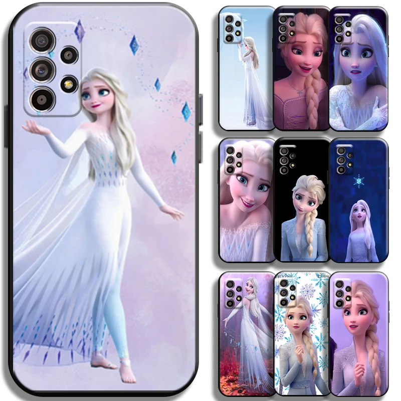 

Frozen Cute Pretty Elsa Anna Phone Case For Samsung Galaxy A52 4G A52 5G Funda Shell Cases Cover Full Protection Back