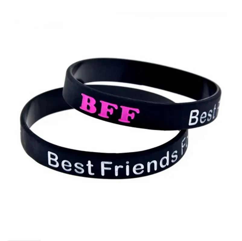 

100 шт., силиконовый браслет с надписью «Best Friends Forever»