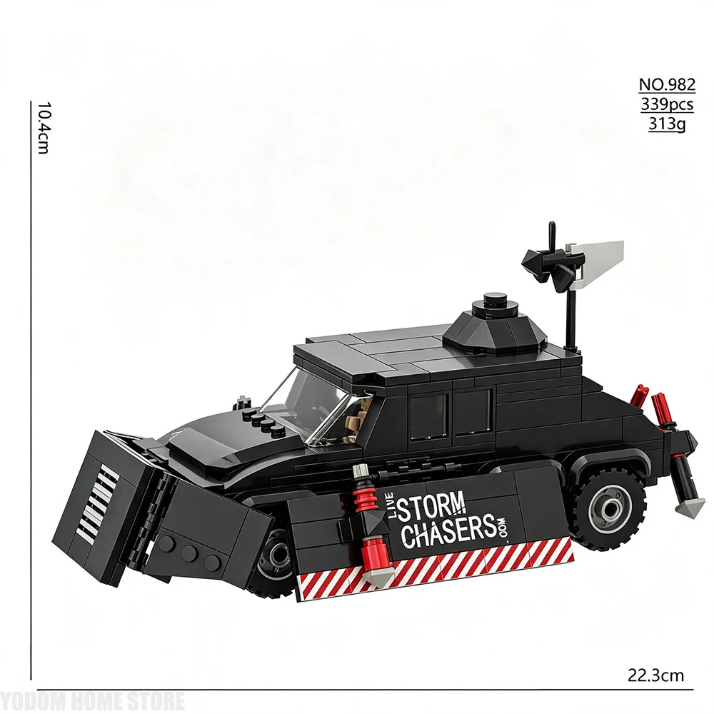 Фото Home-Display TIV2 Tornado Intercept Vehicle, модель автомобиля из строительных блоков, фигурка, декор для рабочего стола и гостиной, коллекционное украшение. №5