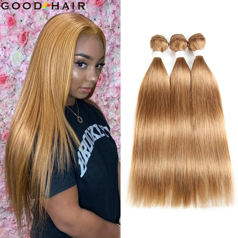 

Пряпряди, бразильские светлые человеческие волосы Remy, пучки 8-26 дюймов, 3/4 шт., наращивание волос GOODHAIR