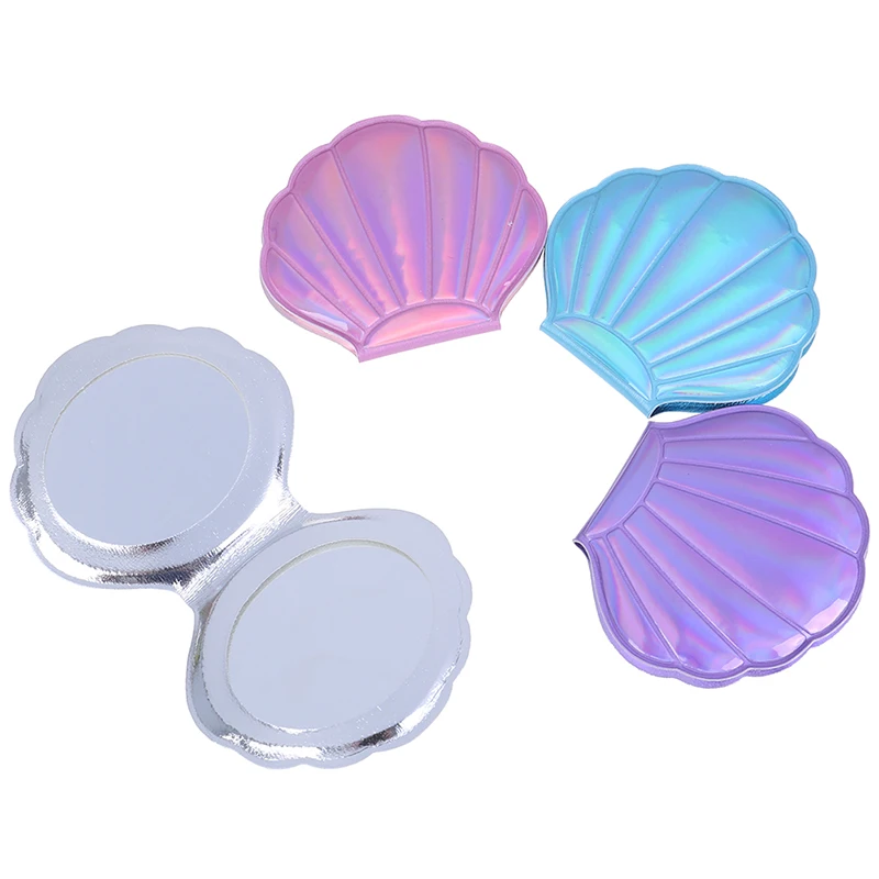

Portable Makeup Mirror Shell PU Leather 1:2 Magnifier Make Up Mirrors Girls 2-Face Pocket Cosmetics Mirror
