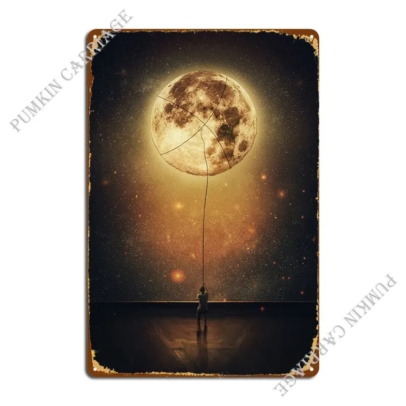 

Металлический плакат с надписью «Красть Луну»